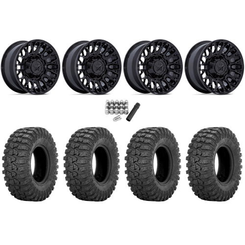 Sedona Rock-A-Billy 32x10-15 Tires on MSA M50 Clubber Gloss Black Wheels
