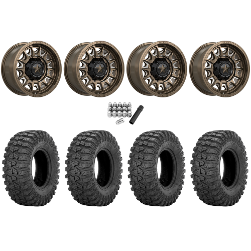 Sedona Rock-A-Billy 32x10-15 Tires on MSA M55 Commander Gloss Bronze Milled Wheels Sedona Rock-A-Billy 32x10-15 Tires on MSA M55 Commander Gloss Bronze Milled Wheels