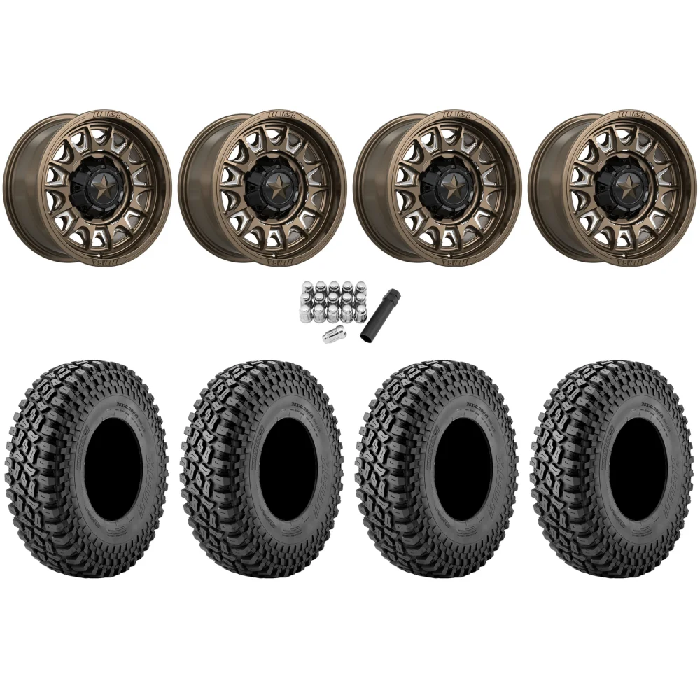 Incursion A/T 32x10-15 Tires on MSA M55 Commander Gloss Bronze Milled Wheels, complete kit