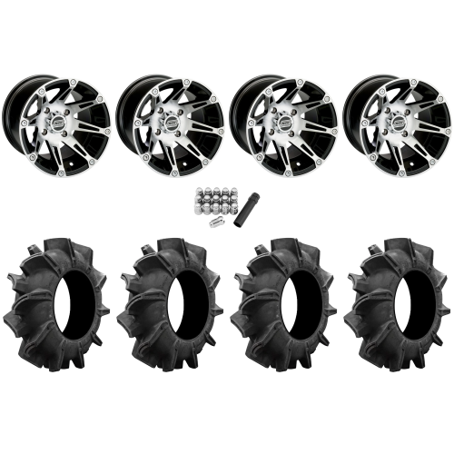 Assassinator Mud Tires 29.5x8-14 on Moose Offroad 387 X Machined Wheels