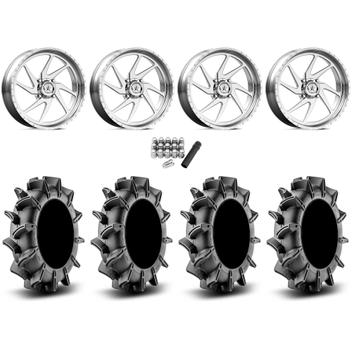 Assassinator Mud Tires 36x8-20 on American Force K02 Sonic Polished Forged Wheels Assassinator Mud Tires 36x8-20 on American Force K02 Sonic Polished Forged Wheels