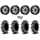 Assassinator Mud Tires 36x8-20 on Fuel Kompressor Gloss Black Milled Wheels