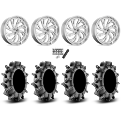 Assassinator Mud Tires 36x8-20 on Fuel Kompressor Polished Wheels