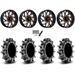 Assassinator Mud Tires 36x8-20 on Fuel Runner Candy Orange Wheels