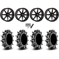 Assassinator Mud Tires 36x8-20 on High Lifter HL10 Gloss Black Wheels