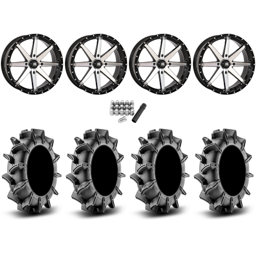 Assassinator Mud Tires 36x8-20 on High Lifter HL10 Machined Wheels