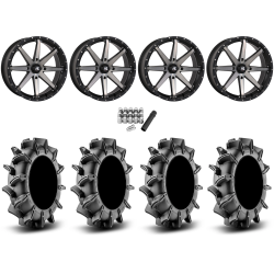 Assassinator Mud Tires 36x8-20 on High Lifter HL10 Smoke Wheels