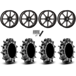 Assassinator Mud Tires 36x8-20 on High Lifter HL4 Gloss Black Wheels