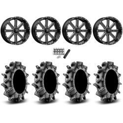 Assassinator Mud Tires 36x8-20 on MSA M34 Flash Gloss Black Milled Wheels