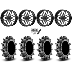 Assassinator Mud Tires 36x8-20 on MSA M35 Bandit Gloss Black Milled Wheels
