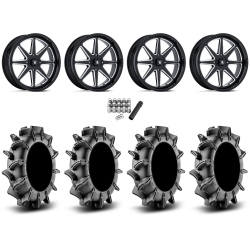Assassinator Mud Tires 36x8-20 on MSA M54 Spark Gloss Black Milled Wheels