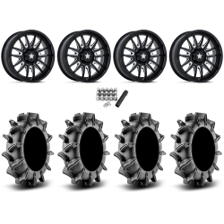 Assassinator Mud Tires 36x8-20 on MSA M55 Commander Gloss Black Milled Wheels