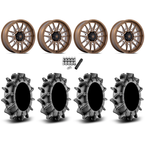Assassinator Mud Tires 36x8-20 on MSA M55 Commander Gloss Bronze Milled Wheels