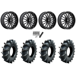 Assassinator Mud Tires 40x10-24 on Fuel Arc Gloss Black Milled Wheels
