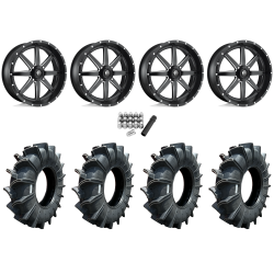 Assassinator Mud Tires 40x10-24 on Fuel Maverick Matte Black Milled Wheels