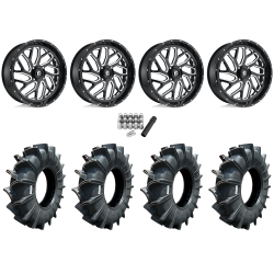 Assassinator Mud Tires 40x10-24 on Fuel Triton Gloss Black Milled Wheels