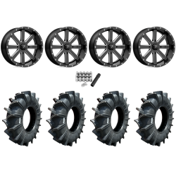 Assassinator Mud Tires 40x10-24 on MSA M34 Flash Gloss Black Milled Wheels