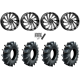 Assassinator Mud Tires 44x12-24 on MSA M46 Blade Gloss Black Milled Wheels