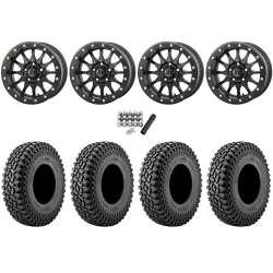 Incursion A/T 32x10-15 Tires on Frontline 223 Matte Black Beadlock Wheels