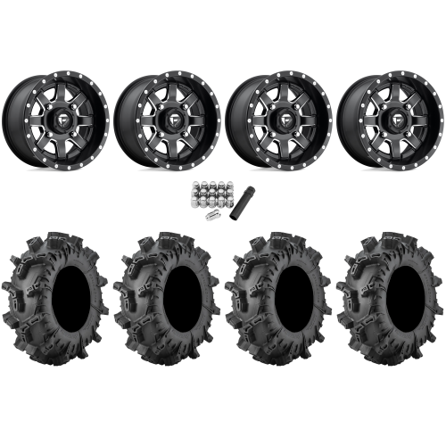 Terminator MAX 30x10-14 (6ply) Tires on Fuel Maverick Matte Black Milled Wheels
