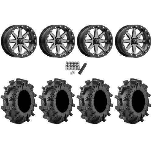 Terminator MAX 30x10-14 (6ply) Tires on MSA M21 Lok Gunmetal Beadlock Wheels