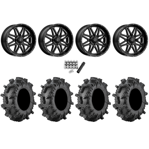 Terminator MAX 30x10-14 (6ply) Tires on MSA M26 Vibe Gloss Black Milled Wheels