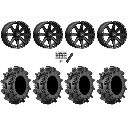 Terminator MAX 30x10-14 (6ply) Tires on MSA M33 Clutch Satin Black Wheels