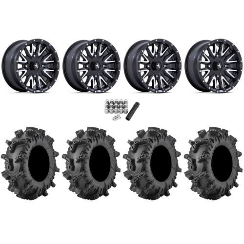 Terminator MAX 30x10-14 (6ply) Tires on MSA M49 Creed Matte Black & Machined Wheels