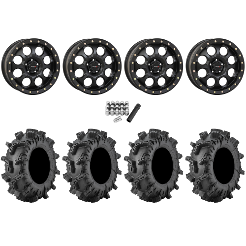 Terminator MAX 30x10-14 (6ply) Tires on System 3 Offroad SB-7 Matte Black Beadlock Wheels