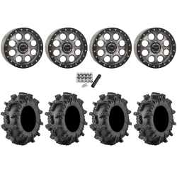 Terminator MAX 30x10-14 (6ply) Tires on System 3 Offroad SB-7 Matte Titanium Beadlock Wheels