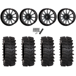 System 3 XT400W 35x12-20 Tires on Frontline 762 Gloss Dark Tint (20x8) Wheels