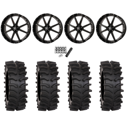 System 3 XT400W 35x12-24 Tires on Frontline 556 Gloss Black (24x9) Wheels