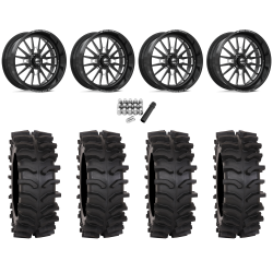 System 3 XT400W 35x12-24 Tires on MSA Breakout Gloss Black Milled (24x10) Forged Wheels