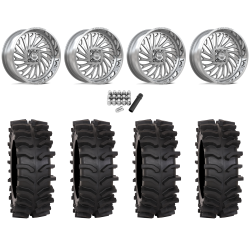 System 3 XT400W 35x12-24 Tires on MSA Coil Polished (24x10) Forged Wheels