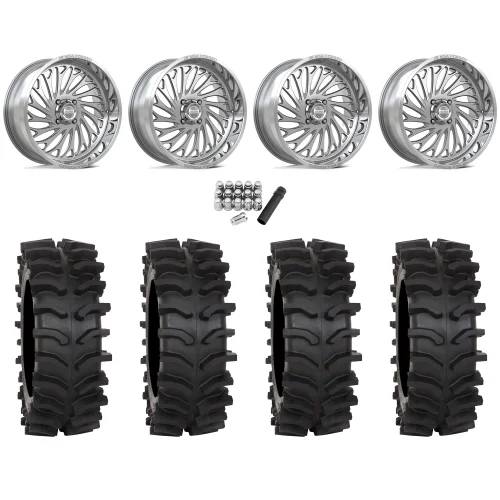 System 3 XT400W 40x12-24 Tires on MSA Coil Polished (24x10) Forged Wheels