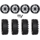 System 3 XT400W 35x12-24 Tires on MSA M54 Spark Gloss Black Milled (24x10) Wheels