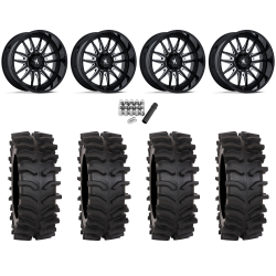 System 3 XT400W 35x12-24 Tires on MSA M55 Commander Gloss Black Milled (24x10) Wheels