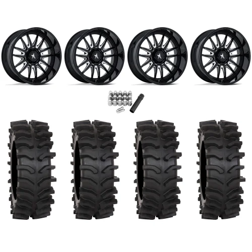 System 3 XT400W 44x12-24 Tires on MSA M55 Commander Gloss Black Milled ...
