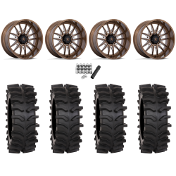 System 3 XT400W 35x12-24 Tires on MSA M55 Commander Gloss Bronze Milled (24x10) Wheels
