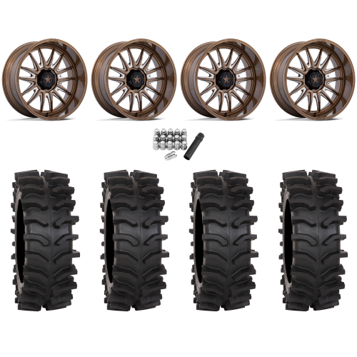 System 3 XT400W 35x12-24 Tires on MSA M55 Commander Gloss Bronze Milled (24x10) Wheels