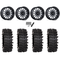 System 3 XT400W 35x12-24 Tires on MSA M55 Commander Matte Gunmetal (24x10) Wheels