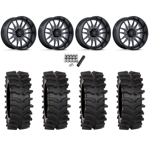 System 3 XT400W 37x12-24 Tires on MSA M55 Commander Matte Gunmetal (24x10) Wheels