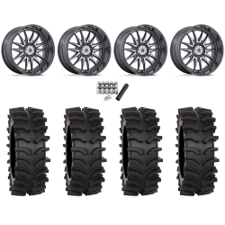 System 3 XT400W 35x12-24 Tires on MSA M55 Commander Platinum Machined (24x10) Wheels