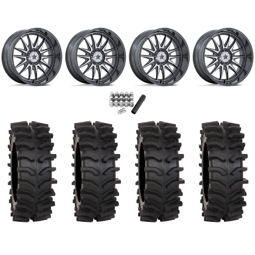 System 3 XT400W 37x12-24 Tires on MSA M55 Commander Platinum Machined (24x10) Wheels
