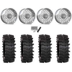 System 3 XT400W 35x12-24 Tires on MSA Shockwave Polished (24x10) Forged Wheels