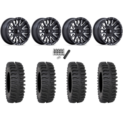 System 3 XT400 27x10-14 Tires on MSA M49 Creed Matte Black & Machined Wheels