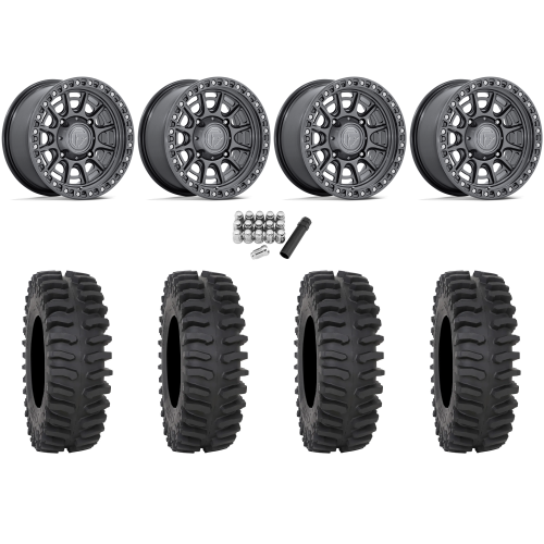 System 3 XT400 32x10-15 Tires on Fuel Cycle Gloss Gunmetal Wheels System 3 XT400 32x10-15 Tires on Fuel Cycle Gloss Gunmetal Wheels