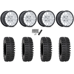 System 3 XT400 30x10-15 Tires on Fuel Piston Hyper Silver Machined Wheels