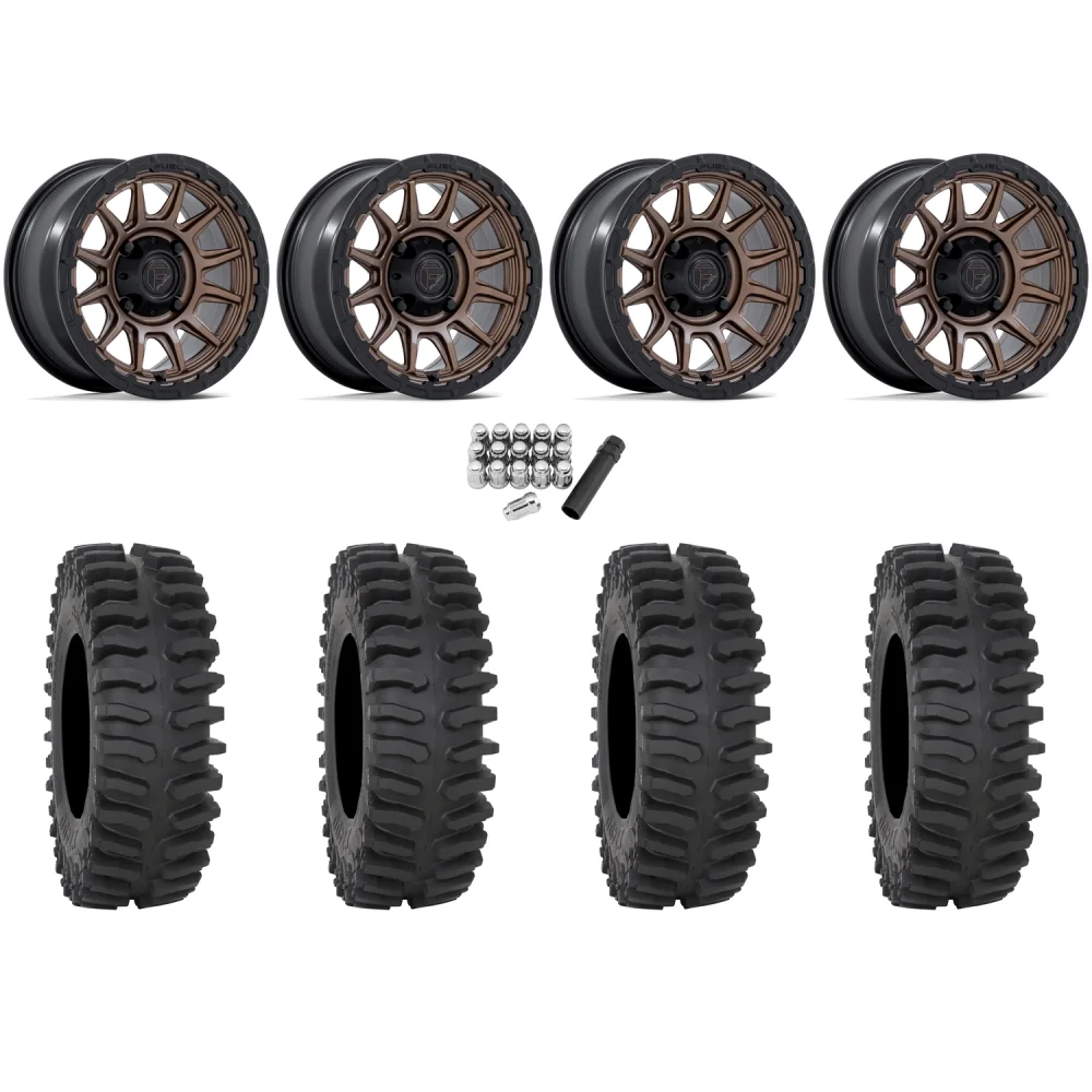 System 3 XT400 30x10-15 Tires on Fuel Piston Matte Bronze Wheels, complete kit