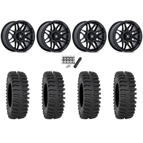 System 3 XT400 33x10-15 Tires on MSA M52 Radar Gloss Black Wheels